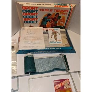 Vintage Sportcraft 4 Player Table Tennis Set The Professional Line Model 19073